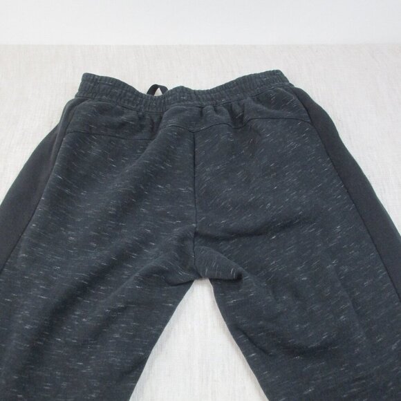 Adidas Sweatpants‎ Men's Large Black 3 Stripes Fleece Lined Ankle Zip Drawstring - Picture 4 of 11